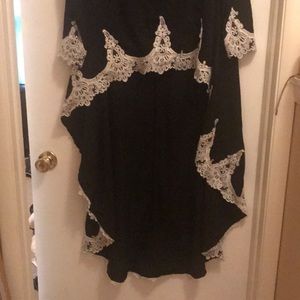 High low black blouse